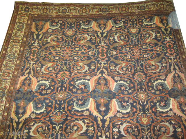 
Sultanabad Mahal Persian, knotted circa 1885 antique, collectors item, 293 x 358 cm, ID: P-1335
Vegetable dyes, the knots are hand spun lamb wool, the black knots are oxidized, high pile, in perfect  ...