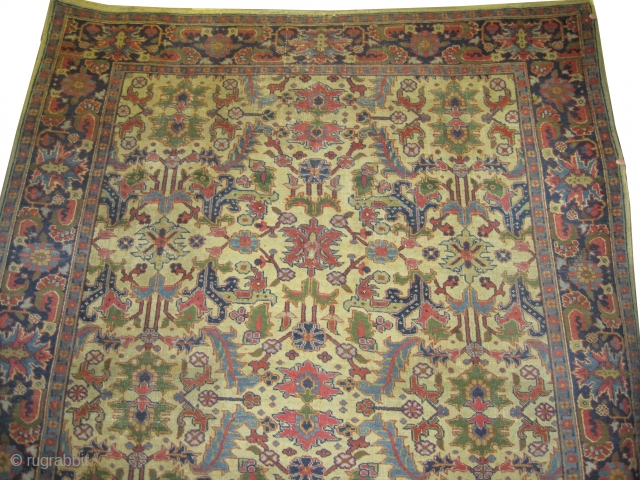 


Bakshaish Heriz Persian knotted circa in 1915 antique, collector's item, 286 x 224 (cm) 9' 5" x 7' 4"  carpet ID: P-2605
The black knots are oxidized, the knots are hand spun  ...