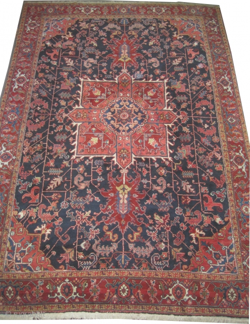 

	

Heriz Persian old, 340 x 240 (cm) 11' 2" x 7' 10"  carpet ID: P-5410
The black knots are oxidized, the knots are hand spun wool, rare design, the background color is  ...