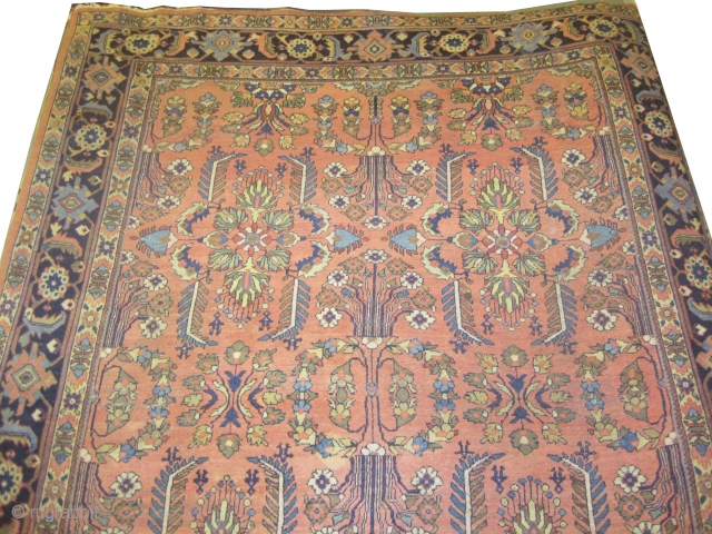 
Ziegler Mahal Persian circa 1895. Antique, Size: 378 x 274 (cm) 12' 5" x 9'   carpet ID: P-1036
vegetable dyes, the black color is oxidized, the knots are hand spun wool,  ...