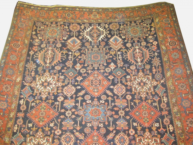 
Karadja Persian circa 1915 antique. Collector's item, Size: 362 x 261 (cm) 11' 10" x 8' 7"  carpet ID: P-5893 
vegetable dyes, the black color is oxidized, geometric design, acceptable condition,  ...