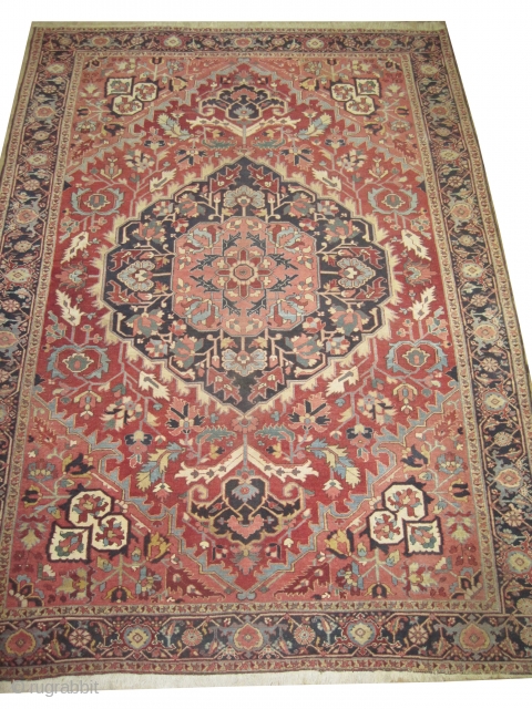 
Serapi Heriz Persian, knotted circa in 1915 antique, Size: 345 x 250 (cm) 11' 4" x 8' 2"  carpet ID: P-5181
High pile in perfect condition.       