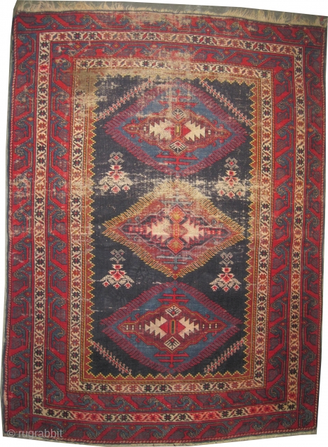 
Kouba Caucasian knotted circa in 1915 antique, collector's item, 158 x 115 (cm) 5' 2" x 3' 9"  carpet ID: K-5611
The black knots are oxidized, the knots are hand spun wool,  ...