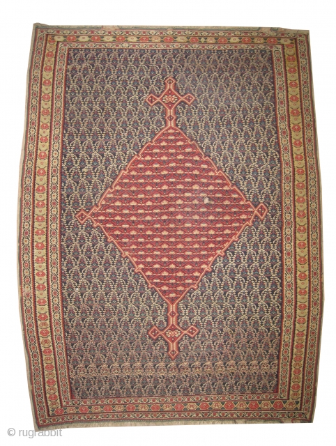  	

Senneh kelim Persian, circa 1880 antique. Collector's item, Size: 198 x 152 (cm) 6' 6" x 5'  carpet ID: A-316
vegetable dyes, hand spun 100% wool. The weft threads are wool,  ...