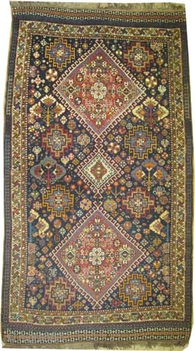 Shiraz Persian, circa 1900 antique. Collector's item, Size: 255 x 144 (cm) 8' 4" x 4' 9"  carpet ID: E-497
vegetable dyes, the black color is oxidized, the knots are hand spun  ...