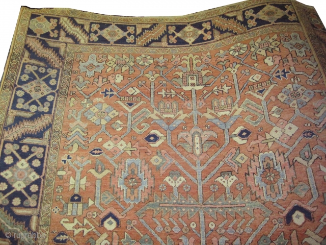 
Bakshaish Heriz Persian circa 1890 antique. Size: 341 x 244 (cm) 11' 2" x 8'   carpet ID: P-2403 
 The knots are hand spun lamb wool, high pile, perfect condition,  ...