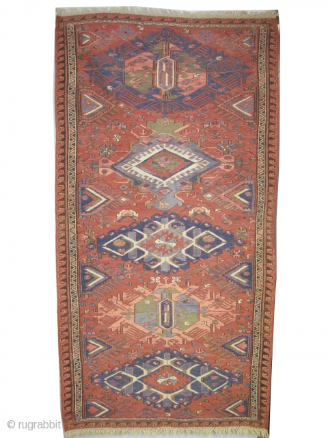 
 Soumak Caucasian, woven with soumak technique circa in 1890 antique, Size: 191 x 102 (cm) 6' 3" x 3' 4"  carpet ID: A-1003
In good condition, minor repairs already done, dragon  ...