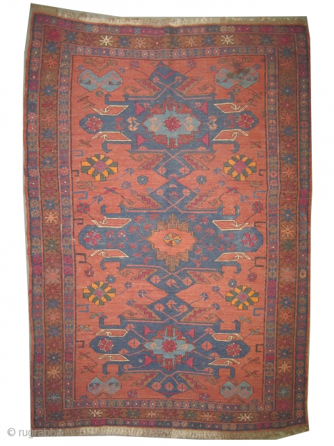 	

Soumak Caucasian from Kuba province, woven circa in 1915 antique, Size: 191 x 129 (cm) 6' 3" x 4' 3"  Carpet ID: A-992
in perfect condition.       