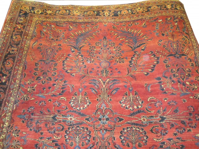 
Lilihan Persian knotted circa in 1920 antique. Size: 347 x 302 (cm) 11' 5" x 9' 11"  carpet ID: P-3612
The background color is rust, the surrounding large border is indigo, hand  ...