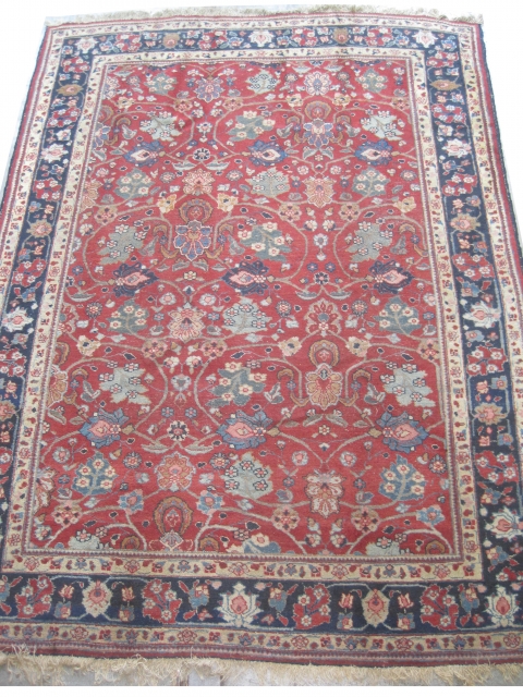 	

Tabriz Persian circa 1920, Size: 295 x 215 (cm) 9' 8" x 7' 1"  carpet ID: P-5985 
the black color is oxidized, the knots are hand spun wool, the selvages are  ...