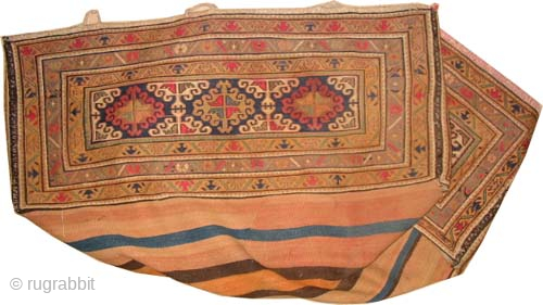 
Mafrash Persian woven circa 1940, semi antique, collectors item, 48 x 164 cm, ID: A-264
The four faces are finely woven with Soumak technique, in its original shape, in perfect condition.


   