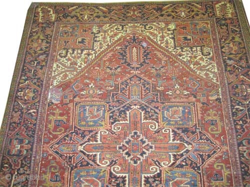 	

 Heriz Persian circa 1925 semi antique, Size: 405 x 288 (cm) 13' 3" x 9' 5"  carpet ID: P-414
Vegetable dyes, the black color is oxidized, the knots are hand spun  ...
