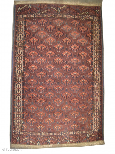


Yemouth Turkmen knotted circa in 1875 antique, collectors item. 132 x 86 cm  carept ID: T-602
High pile, in perfect condition, the black knots are oxidized, the warp and the weft threads  ...