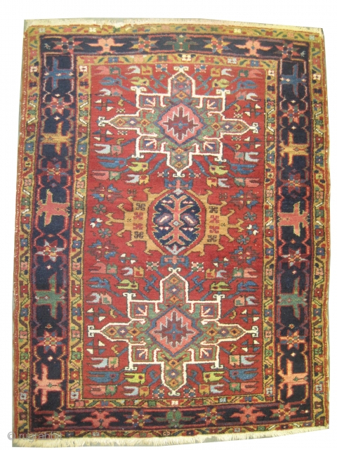 	

Karadja Persian knotted circa in 1910 antique, 129 x 98 (cm) 4' 3" x 3' 3"  carpet ID: K-5805
High pile, in perfect condition.         