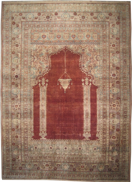 	

Tabriz Persian 100% silk, knotted circa in 1890, antique, collector's item,  161 x 122 (cm) 5' 3" x 4'  carpet ID: WH-1
The knots, the warp and the weft threads are  ...