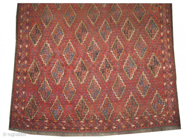 
Kizyl Ayak Turkmen knotted circa in 1875 antique, collectors item. 400 x 178 cm  carpet ID: P-6130
The brown color is oxidized, the knots are hand spun lamb wool, the warp and  ...