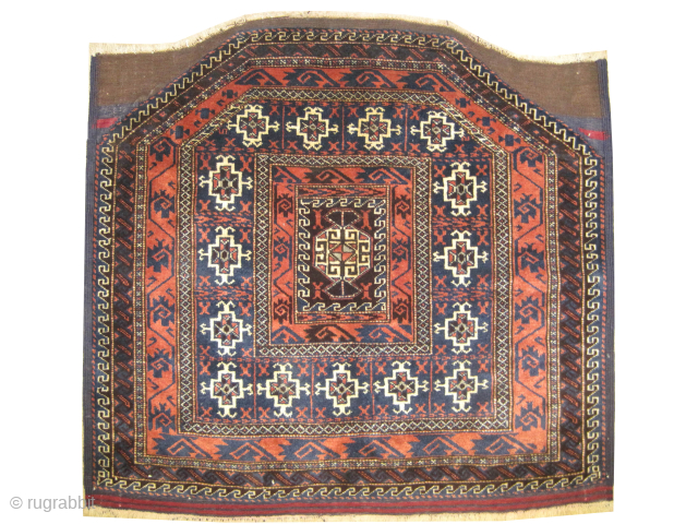 Horse cover Belutch Persian, knotted circa 1950 semi-antique, collector's item, 89 x 103 cm, ID: T-390
High pile, in perfect condition, the knots are hand spun lamb wool, the shirazi borders are woven ...
