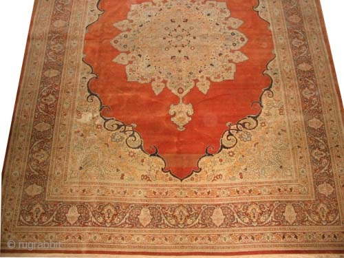 

 	

Hajijelili Tabriz Persian knotted circa in 1910, antique, collector's item,  334 x 247 (cm) 10' 11" x 8' 1"  carpet ID: P-6194
The knots are hand spun lamb wool, the  ...