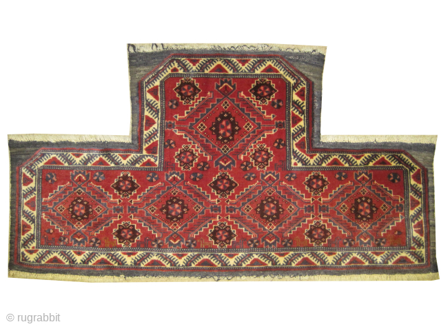 Horse Cover Belutsch Persian, knotted circa 1960 semi-antique, collectors item, 55 x 109 cm, ID: K-841
The knots are hand spun wool, the warp and the weft threads are 100% wool, designed with ...