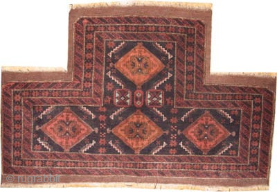 

Horse cover Belutch Persian, knotted circa 1940 semi-antique, collector's item, 69 x 119 cm, ID: T-474
The knots are hand spun lamb wool, the warp and the weft threads are 100% wool, both  ...