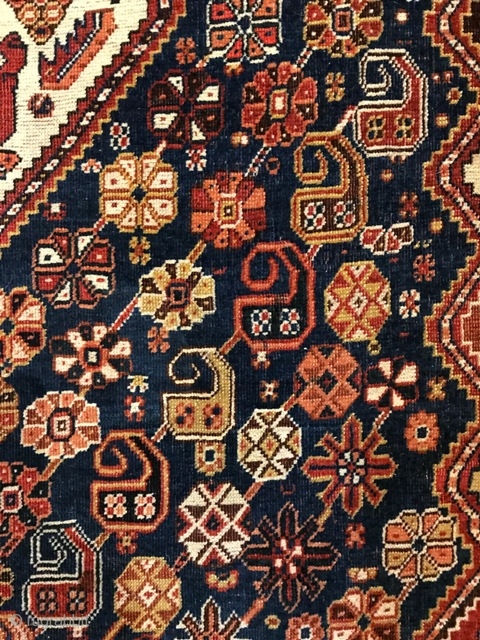 Rug# 8467J, Late 19th C Qashqai in immaculate condition. no holes or bald areas. Pile is low but not threadebare. 
size; 248x158 cm
free pick up in Melbourne or shipping within Australia can  ...