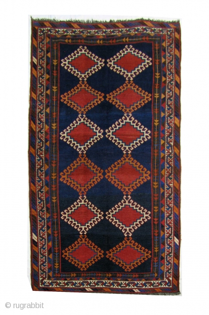 Antique Persian Nomadic Luri-Qashqai, late 19th century Gallery rug, natural vegetable dyes, all wool, collectable folk art. Restored in small patches. From Southern or South west Persia, size: 280x140 cm 
It can  ...