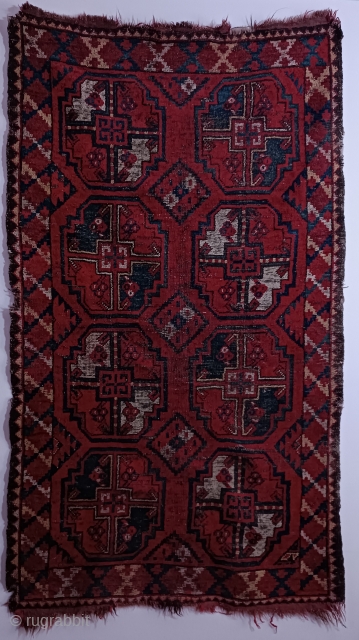 Antique Uzbekistan decorative rug.
Size: 92*155 cm
Overall in good condition with some signs of wear, small repair required.
For more images please contact me.
           