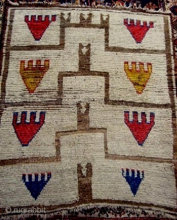 Early and archaic Karapinar prayer rug, approx 4.3 x 4.7 feet (124 x 138 cm), circa 1800-50. No reweaves. Heavy oxidation as shown.          