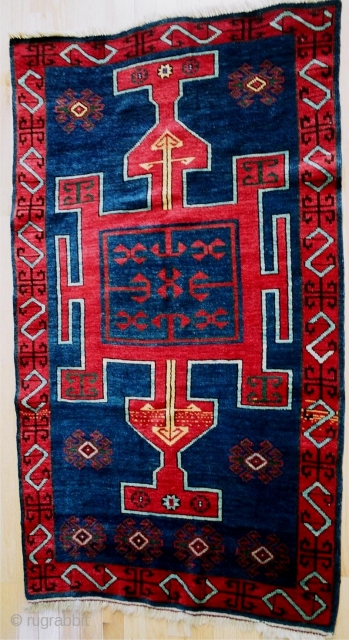 Published 19c antique Avar rug from Daghestan, see HALI 29, 1986, p. 42, fig. 5. Formerly in the Jerrehian Family Collection.            