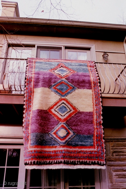 A large and fabulous yatak Tulu/Gabbeh-type carpet, 6.2 X 9.5 feet (157 X 242 cm) one of the best and most beautiful examples of Woven Legends pioneering authentic roduction of this tribal  ...