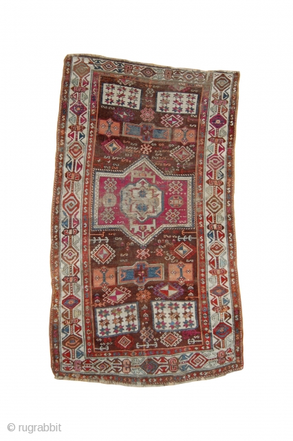 An interesting 18th or early 19th century east Anatolian rug (ca. 118 x 218 cm). Belongs to a rare group of about 12 known examples, and very similar in design (the main  ...