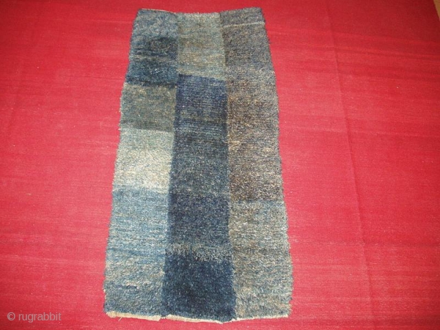 Tibetan Wangdan  19th. century  size: 2'2 x 4'7 (0.65 x 1.38)  exceptional indigo colors                