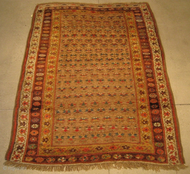 A late 19th Century Kurdish rug, 4' 10" x 3' 7".  Additional images and detailed condition report AOR.              