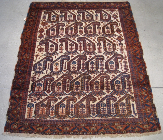 Late 19th Century Afshar rug, 4' 7" x 3' 6", in pristine condition.                    