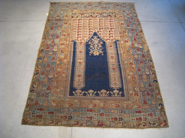 Late 18th Century Koulah Prayer Rug, 6' 2" x 4' 3".  Contact for full condition report or additional images.             