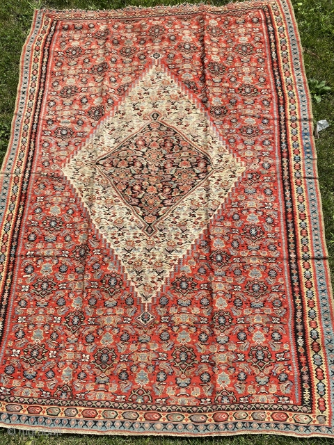 SOLD!Senneh kilim. 53” x 76.”  Very nice color and condition. The color is somewhat stronger on one side than the other. I got this from Ron Hort back in the day.  ...