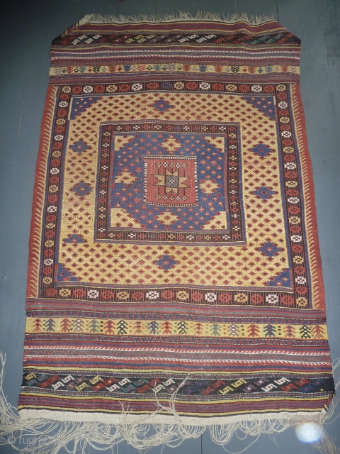 Very handsome antique cicim/zili with good colours including an aubergine, west Anatolia Fethiye? Canakkale? according to a Turkish author, good condition, handy size, 185 x 123 cm, 6 x 4 ft.  