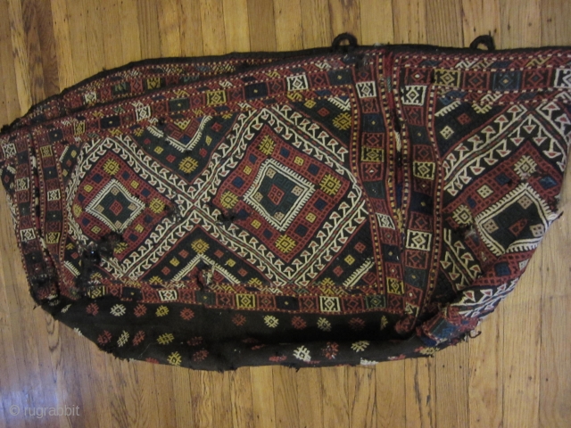 Azeri ? Bedding Bag 19th century Caucasian. There are holes and signs of wear 3'10" x 2'2"                