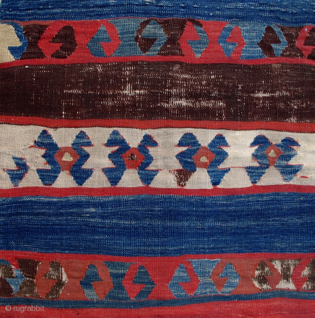 Early East Anatolian Kilim Fragment,ca.1800,80x245cm,professionally mounted on linen.A great one!                       