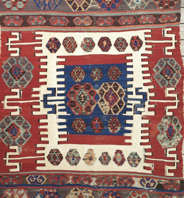 Early 19th century Small format central(?) Anatolian kilim, 110x180cm, finely woven and beautifully colored. A great textile art for wall display!            