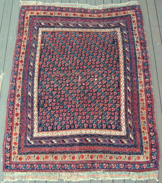 Afshar Rug ( Sirjan, according to Richard Purdon's article in Hali 161), 19th century,150x185cm ,great colors and wool, meaty handle.             