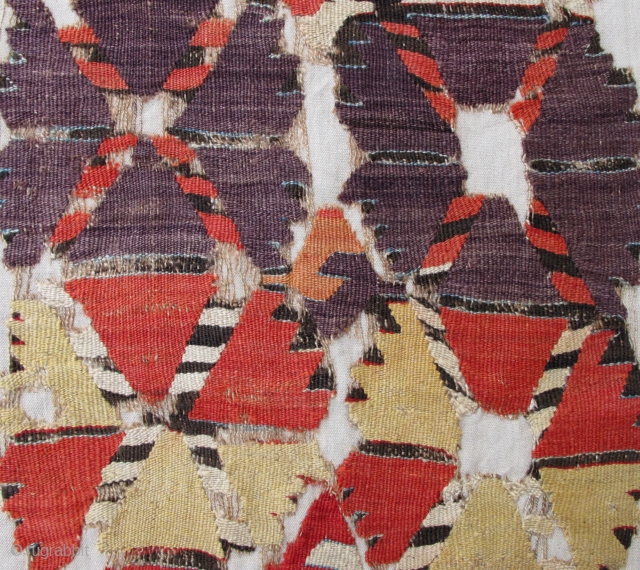 18th century Central Anatolian Kilim Fragment,60x160cm,amazing colors,bold archaic design.WOW!                        