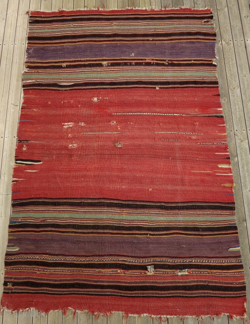 Early 19th century South Central Anatolian Kilim Sofreh. Glorious colors and Funky design. Antique modernity! Size: 160x240cm                