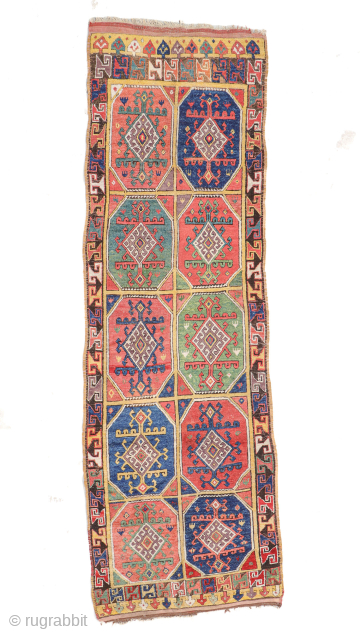 Konya Rug, Central Anatolia, Mid 19th C., 3'5'' x 10'10'' (104 x 330 cm). Weight: . Material: wool pile, wool warp, wool weft. Starting bid: $3000.Lot 50A at Material Culture's ORIENTAL RUGS  ...
