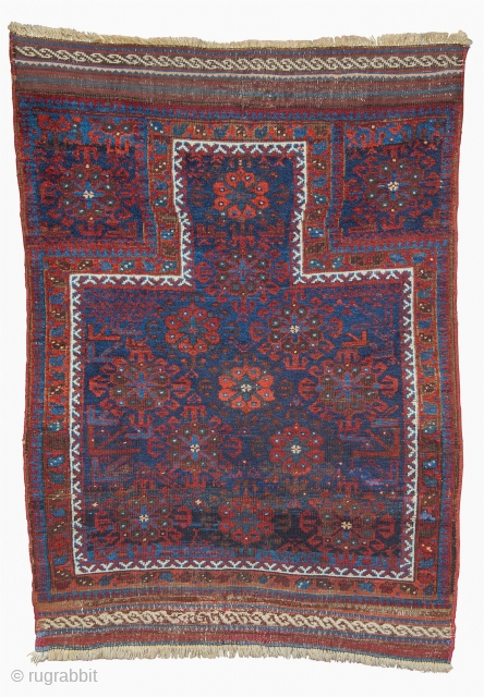 Baluch Prayer Rug, Northwest Afghanistan, 31" x 42" (77 x 105cm)
Lot 1. in Antique Collectible and Decorative Oriental Rugs, Kilims, Trappings
Live Showroom Auction: Monday, May 22, 2023, 10AM ET
Public Exhibition: May 19-20-21,  ...