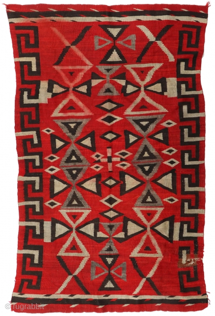 Native American Indian Navajo Rug, C. 1890s, 4'8'' x 7'6'' Lot 424 in Material Culture's "ACROSS TIME AND CULTURE | ETHNOGRAPHIC, ANCIENT, ASIAN  & TEXTILE ARTS" Auction. Starting Bid; $500. Information:  ...