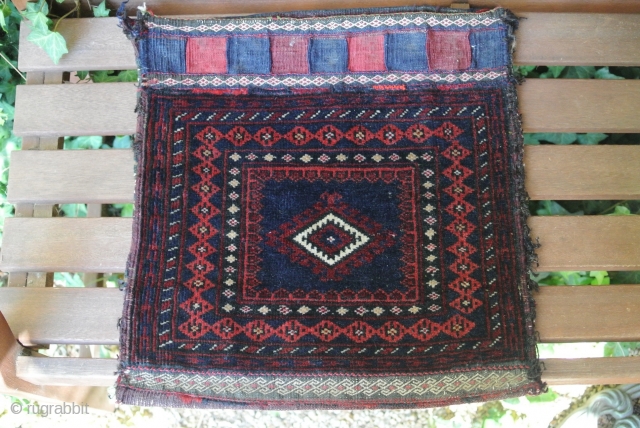 Baluch bag with the back.
In very good condition. Thick pile.
Size: 17 x 16 1/2"                   