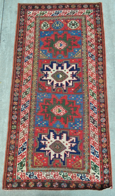 Kazak with Leshgi star. some minor repairs. 3'10" x 7'9"                       