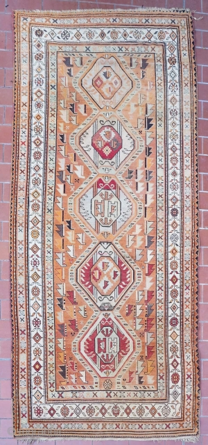 Antique Caucasian Shirvan, soft colors and good condition. size cm 274x127                      