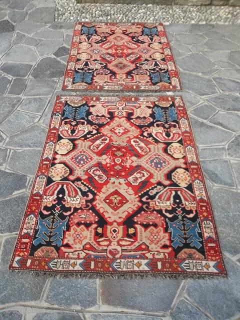 149 X 112 AND 150 X 112.
ANTIQUE PAIR OF CAUCASUS KARABAGH IN VERY, VERY GOOD CONDITION.
ALL WOOL = NO RESTORS, REPILS OR DAMAGES FOR THESE CARPETS.
OTHER INFO OR PHOTOS OF THEM ON  ...